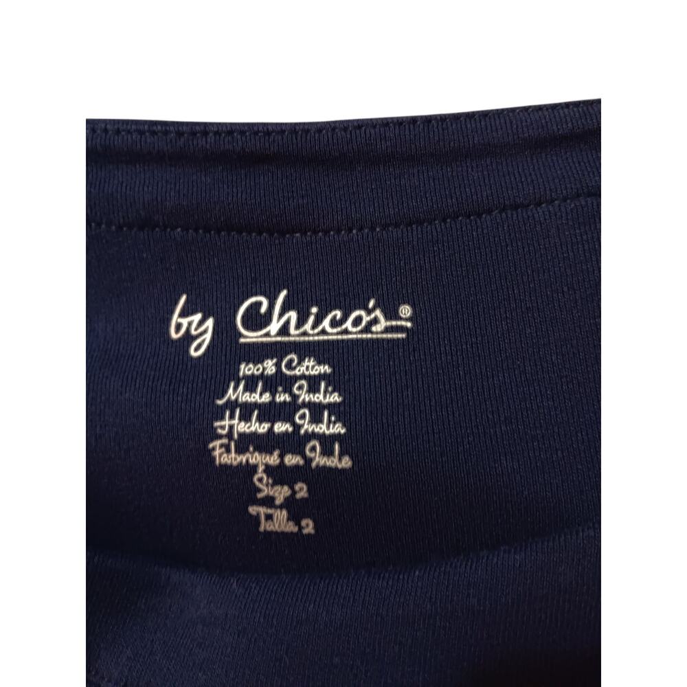 CHICO'S 2 Lot of 2 Soft Knit Tops Large Pullover Comfort Black Blue Casual Basic - Picture 6 of 11